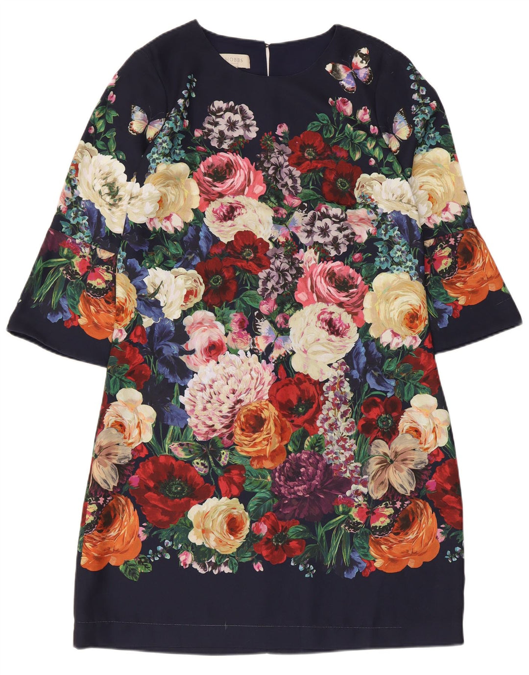 Hobbs Damen-Etuikleid mit 3/4-Ärmeln, Größe M, mehrfarbig, Blumenmuster
