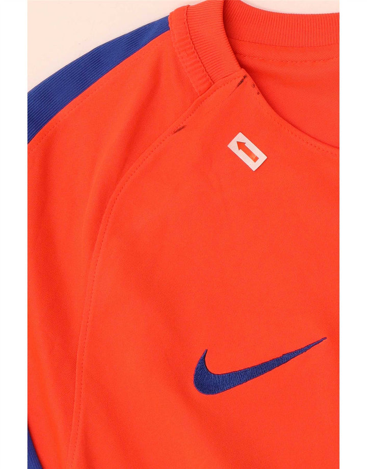Nike Herren-T-Shirt „Barcelona“ mit Grafik, groß, orangefarbenes Farbblock-Polyester