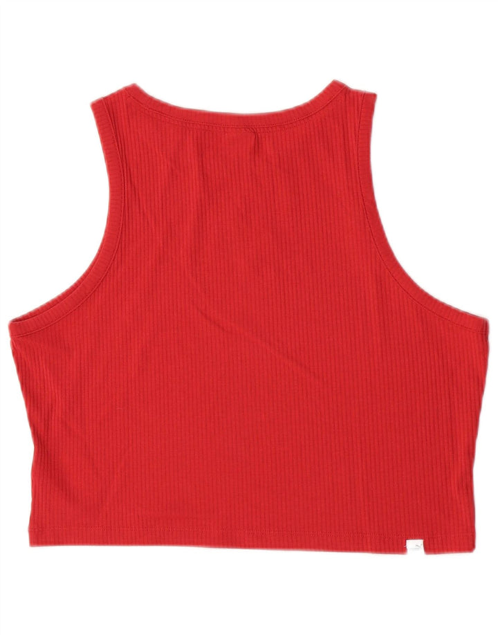 Puma Damen Crop Graphic Vest Top UK 18 XL Rot Polyester