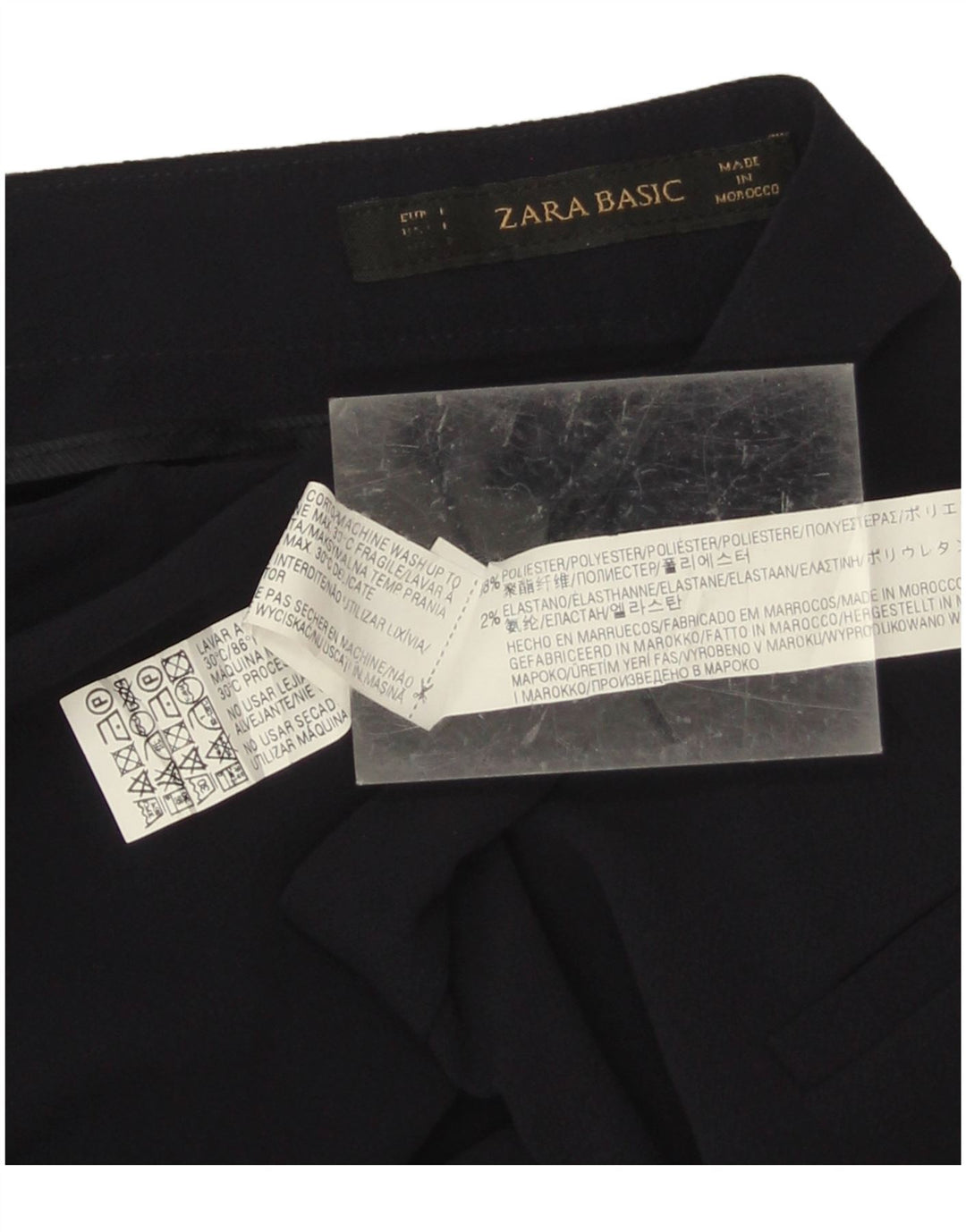 Zara Damen Chino-Shorts, Größe L, W32, Marineblau, Polyester