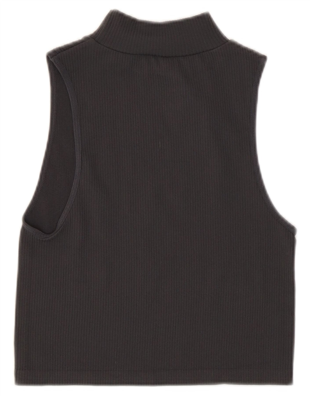 Zara Damen Crop Vest Top UK 12 Mittelgraues Polyamid