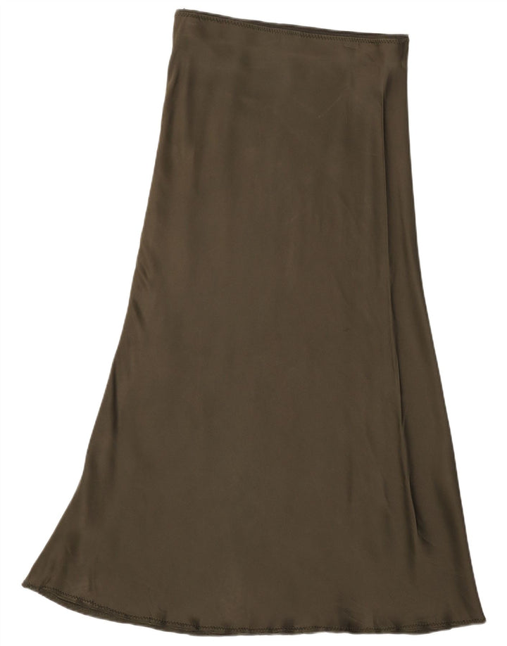 Zara Damen-Maxirock mit hoher Taille, mittelgroß, W28, Khaki
