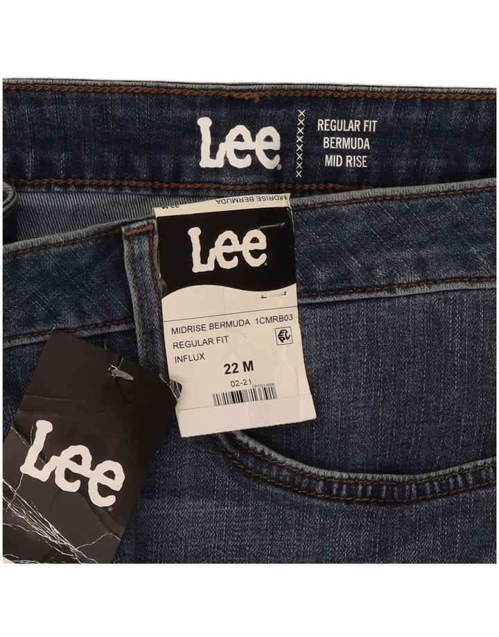 LEE Damen-Bermudashorts mit mittlerer Leibhöhe und regulärer Passform, US 22, 3XL, W44, blaue Baumwolle