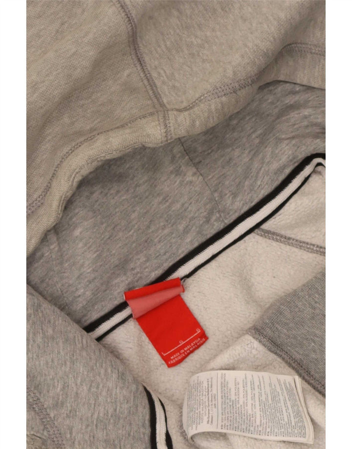 Nike Herren-Kapuzenpullover mit grafischem Reißverschluss, groß, graue Baumwolle