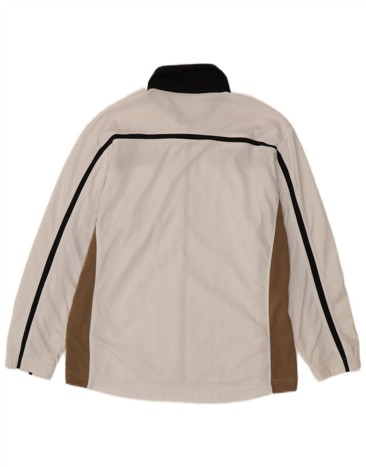 Asics Herren-Trainingsanzug-Top-Jacke, mittelweißes Farbblock-Polyester