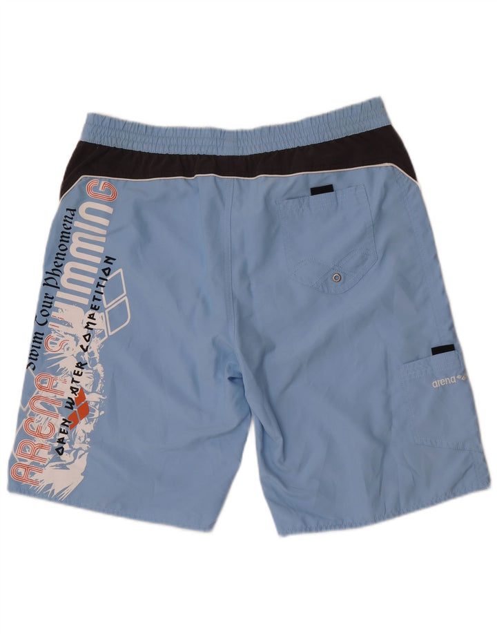 Arena Herren-Badeshorts mit Grafik, groß, blaues Farbblock-Polyester