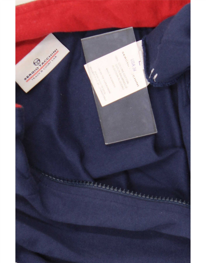 Sergio Tacchini Herren-Trainingsanzug mit grafischem Oberteil, große marineblaue Baumwolle