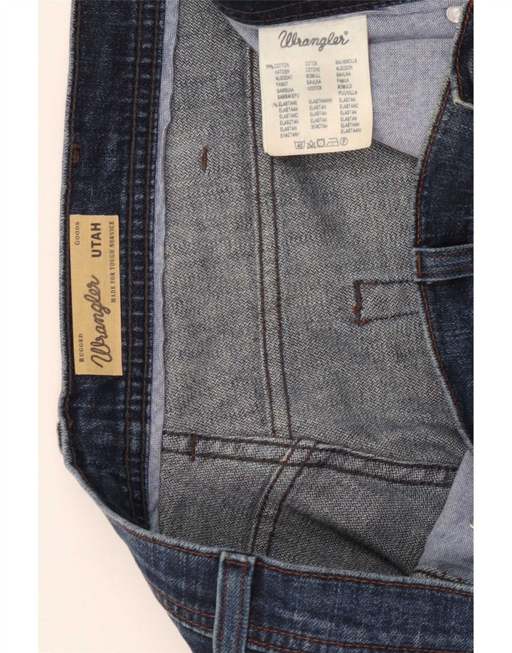 Wrangler Herren Utah Straight Jeans W38 L32 Blaue Baumwolle