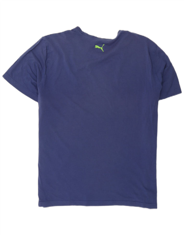 Puma Herren Grafik T-Shirt Top XL Blau Baumwolle