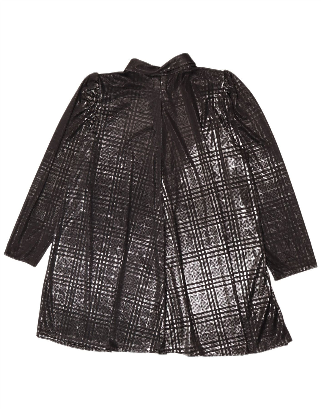 Neue durchsichtige Damen-Hemdbluse von Fast, EU 44, XL, schwarz kariertes Polyester