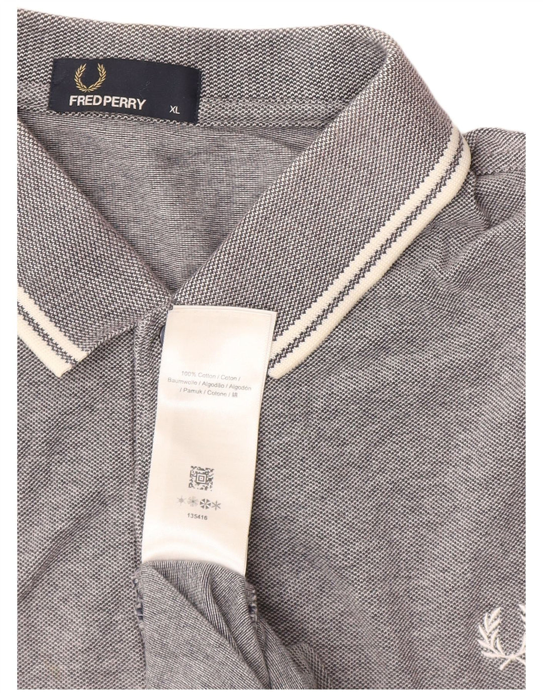 Fred Perry Herren Poloshirt XL Grau Baumwolle