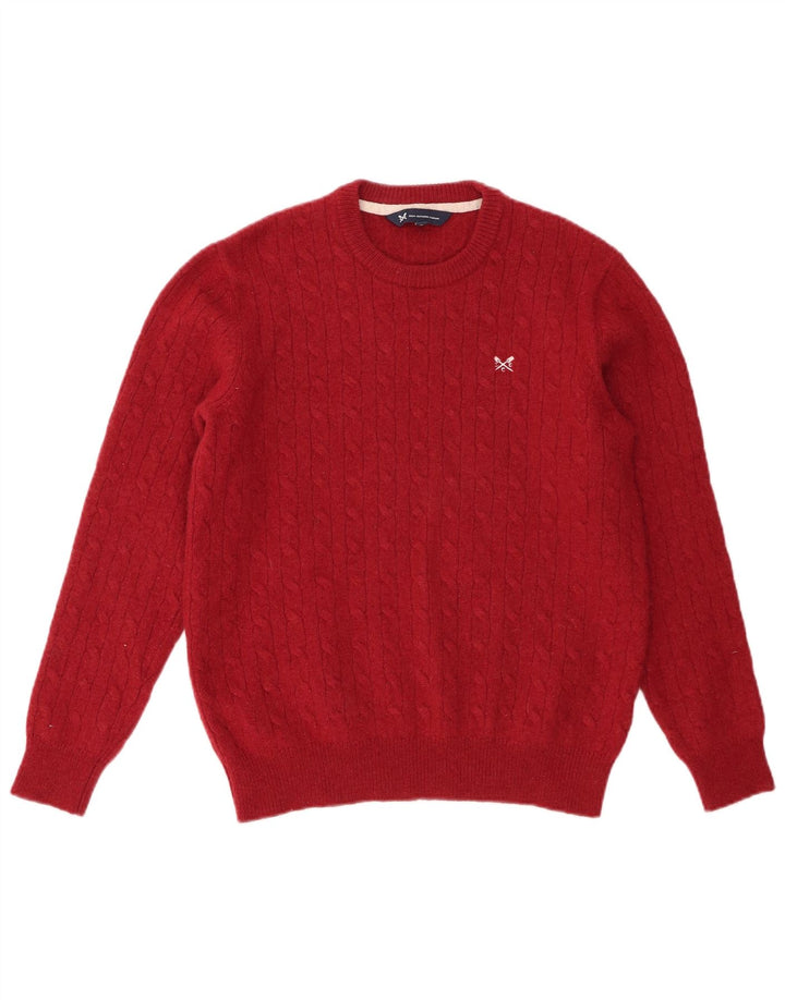 Crew Clothing Herren-Pullover aus Lammwolle in Mittelrot