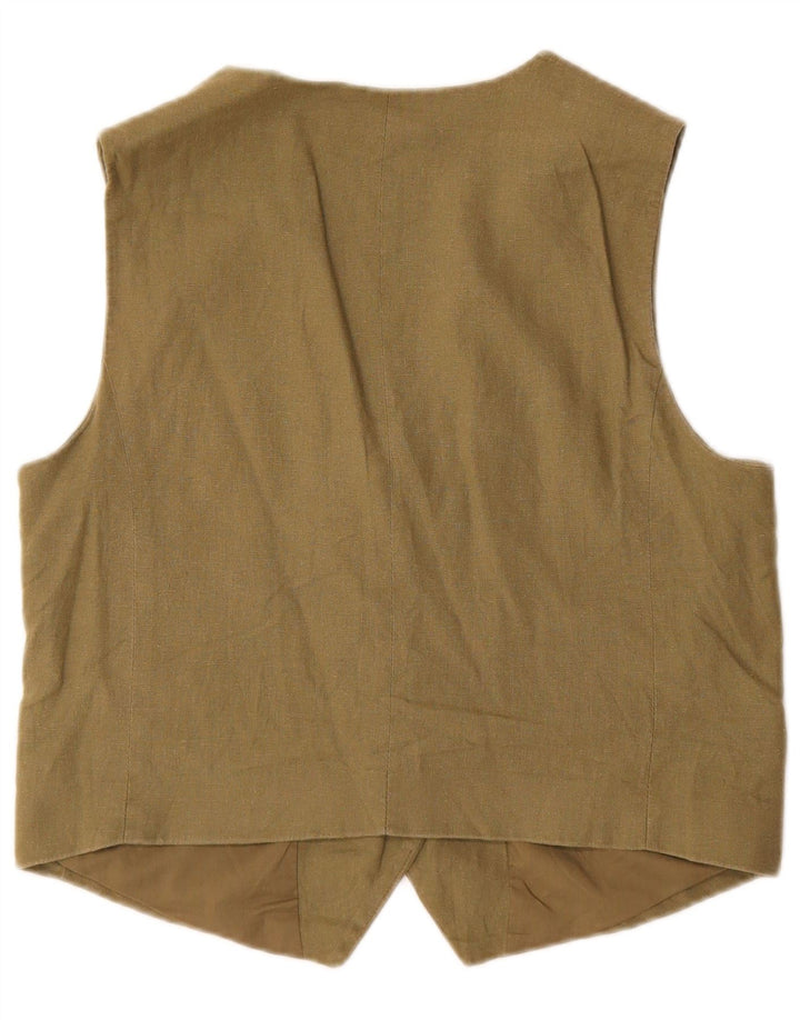 Zara Damen Weste UK 14 Medium Khaki Baumwolle