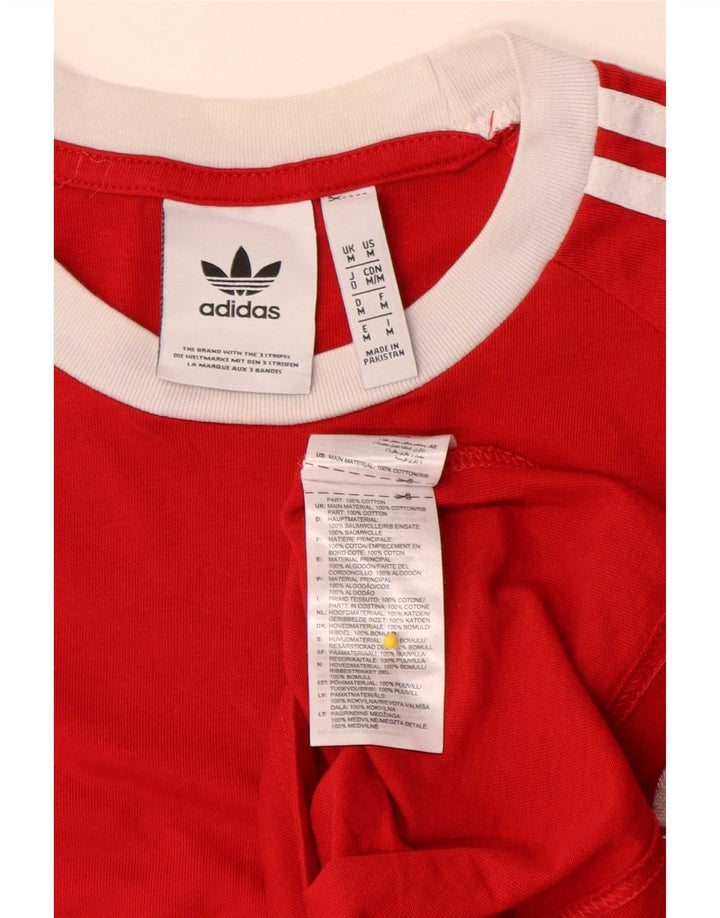 Adidas Herren T-Shirt Top Mittelrote Baumwolle