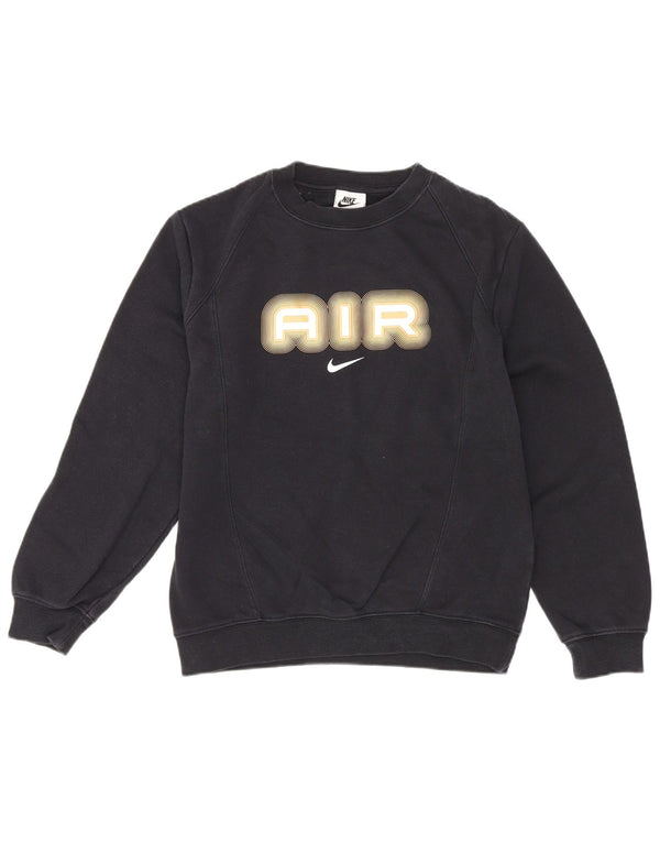 Nike Jungen-Sweatshirt mit Grafik, 10–11 Jahre, mittelgroß, schwarze Baumwolle