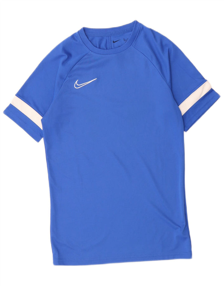 NIKE Herren Dri Fit T-Shirt Top Small Blau Colourblock Polyester