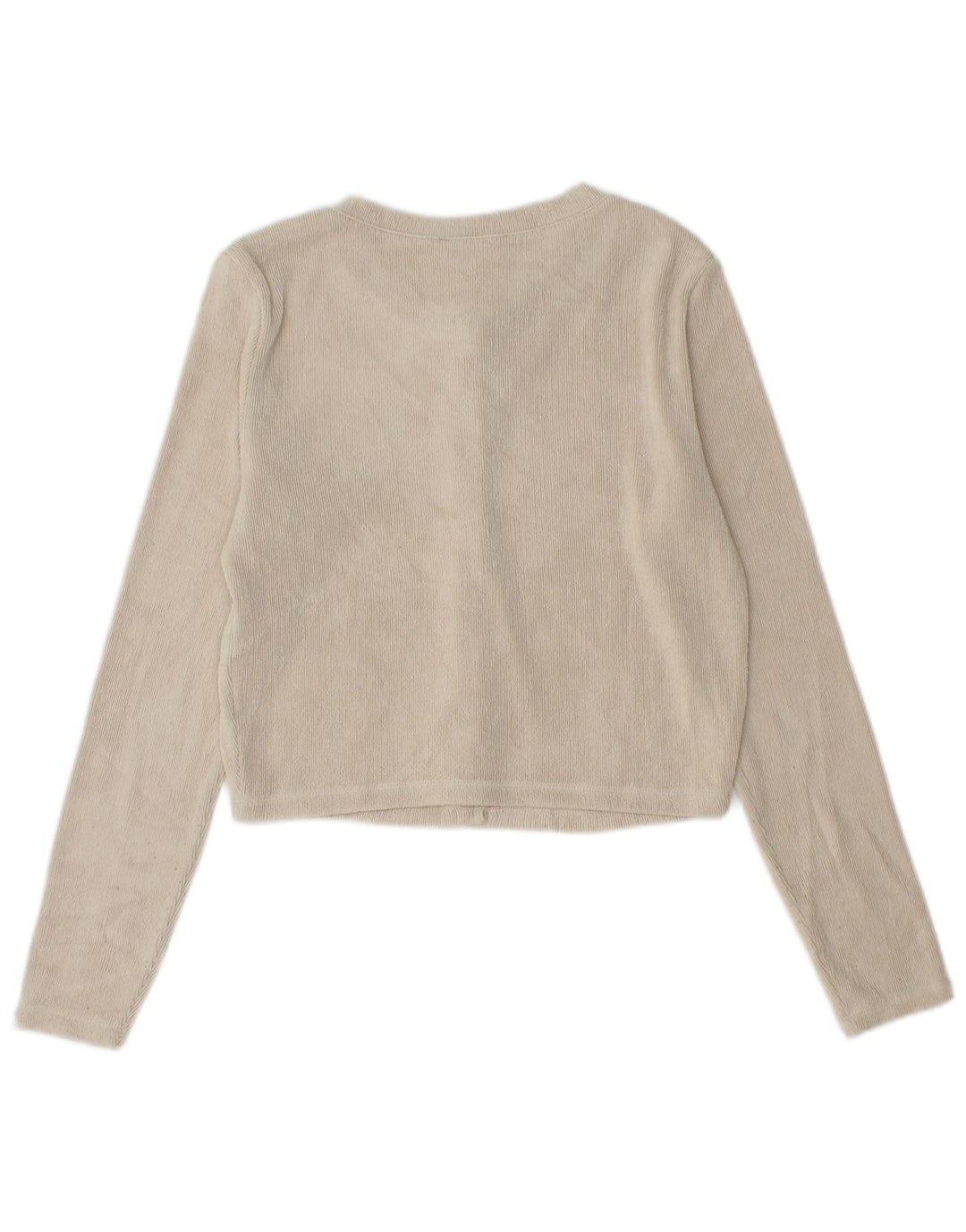 Zara Damen Crop Cardigan Pullover UK 12 Medium Beige