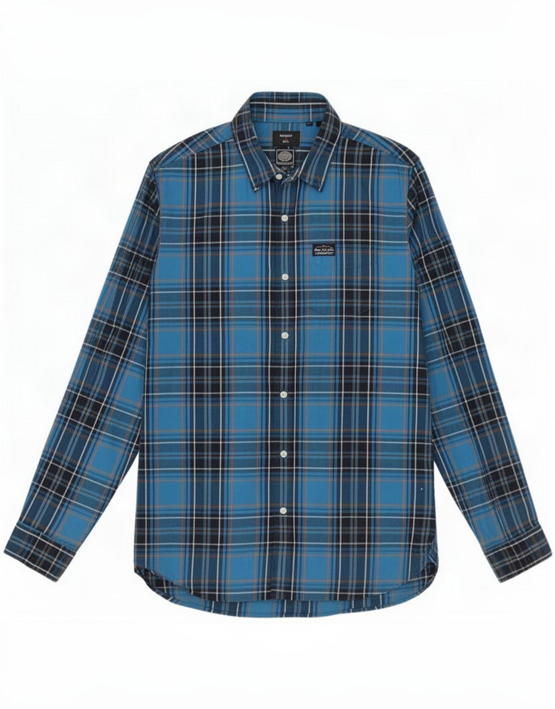 Superdry Herren-Flanellhemd, groß, blau kariert