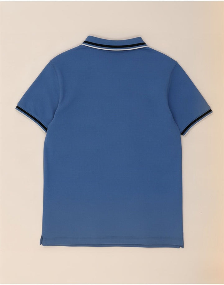 Dkny Herren-Poloshirt aus mittelblauer, gestreifter Baumwolle