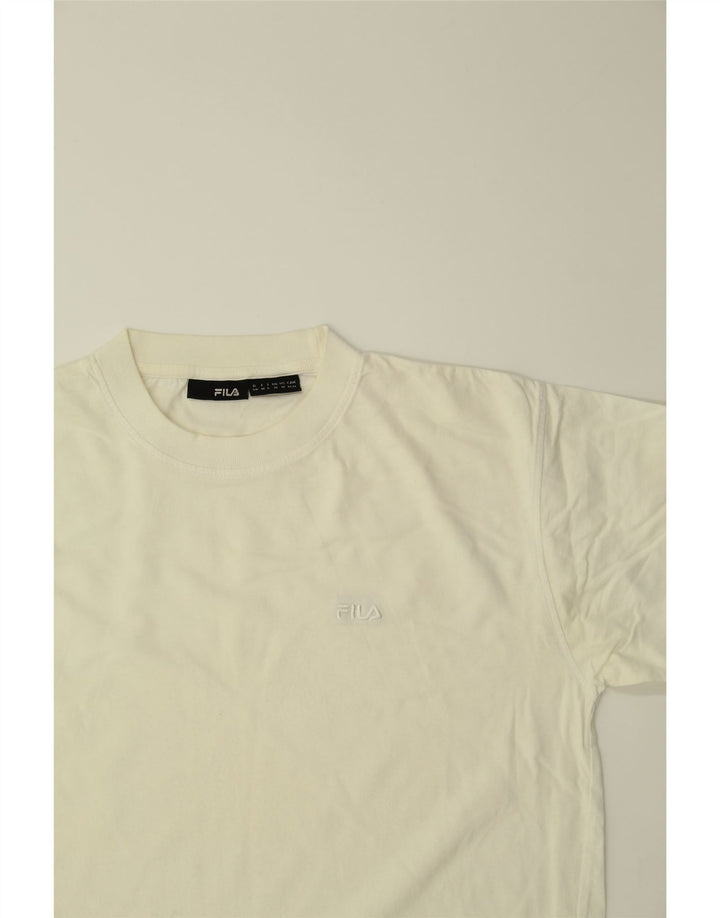 FILA Mens T-Shirt Top Medium White Cotton Vintage Fila and Second-Hand Fila from Messina Hembry 