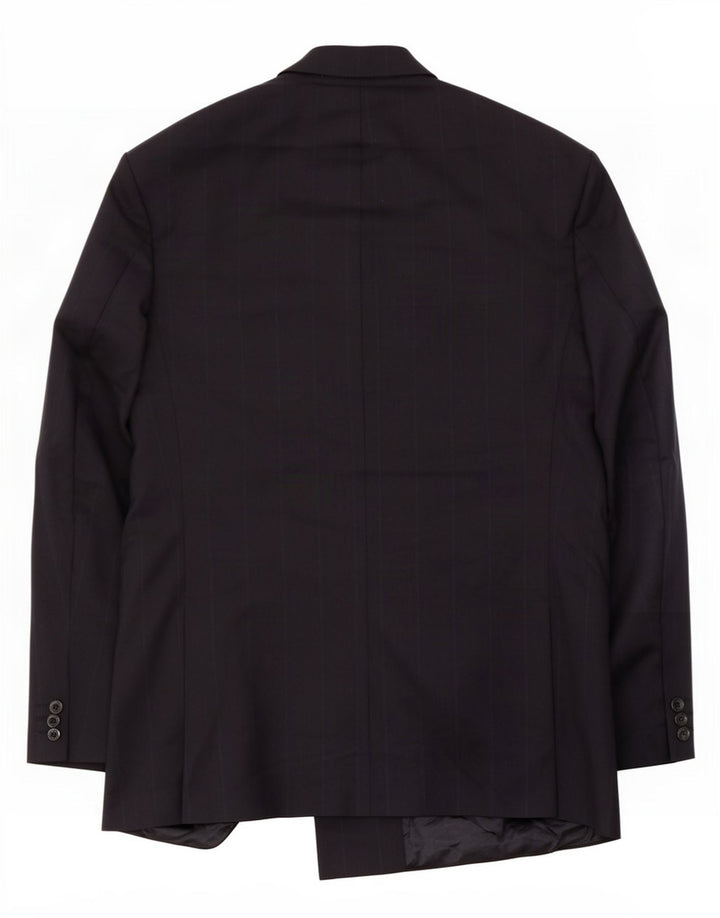 Marks & Spencer Herren Longline Blazer Jacke UK 42 Große marineblaue Nadelstreifen