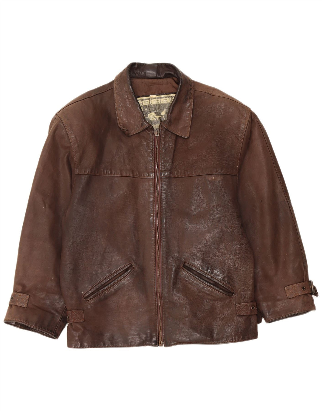 Vintage Herren Lederjacke UK 36 Small Brown