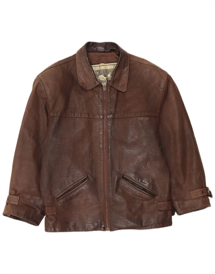 Vintage Herren Lederjacke UK 36 Small Brown