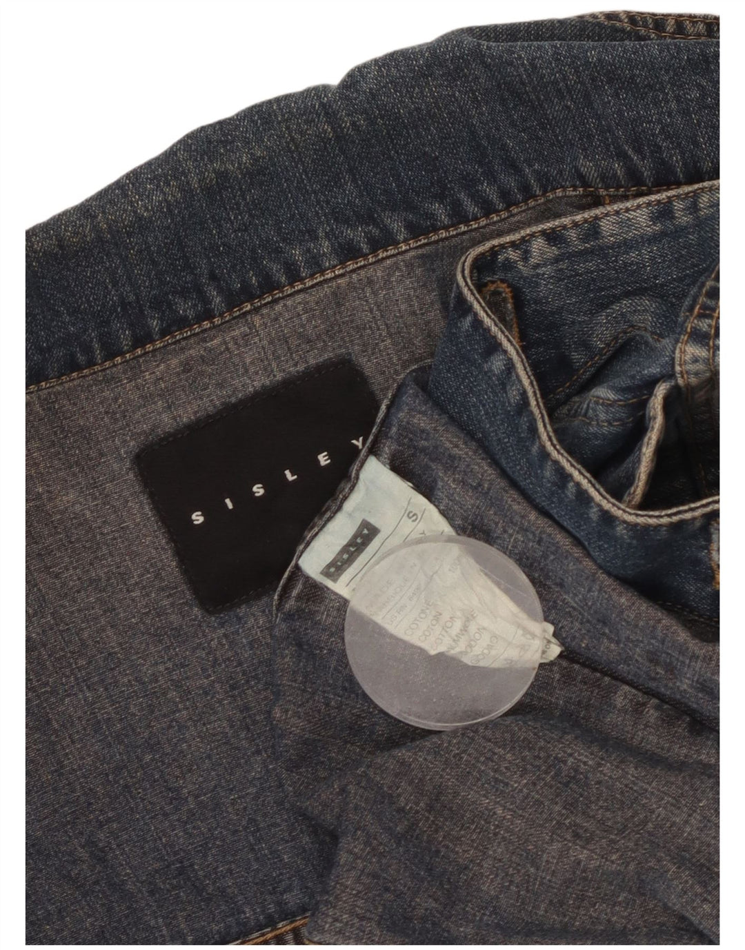 SISLEY Damen Jeansjacke UK 10 Small Blaue Baumwolle