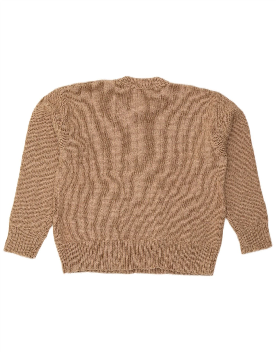 Zara Damen-Pullover, übergroß, Rundhalsausschnitt, Gr. 10, Größe S, Beige, Polyester
