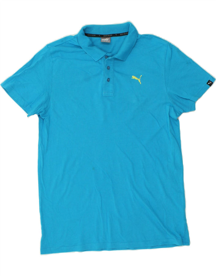 PUMA Mens Polo Shirt XL Blue Cotton Vintage Puma and Second-Hand Puma from Messina Hembry 