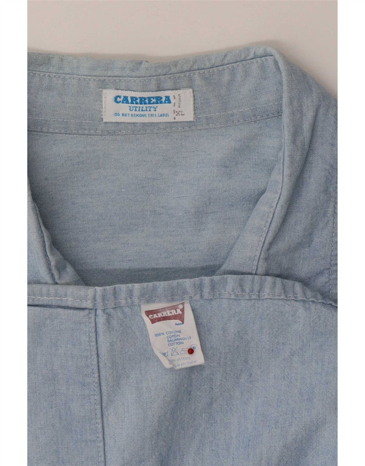 Carrera Herrenhemd XL Blau Baumwolle