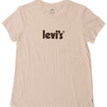 LEVI'S Damen Grafik-T-Shirt-Oberteil UK 12 Mittelweiß