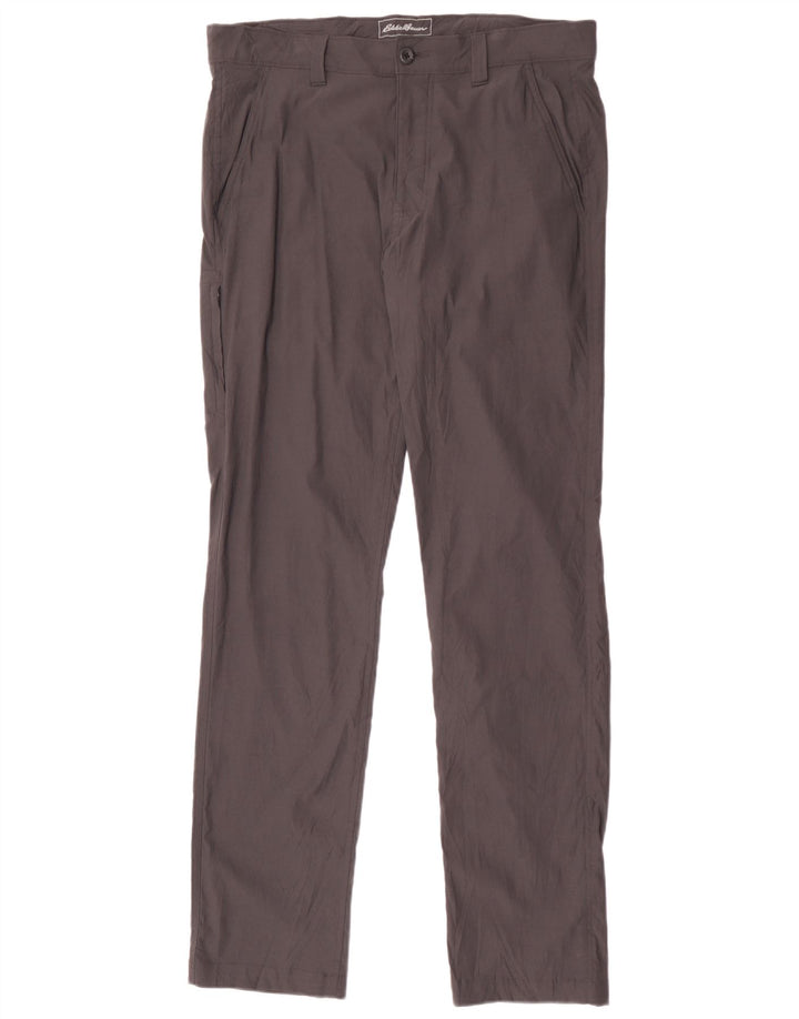Eddie Bauer Herren gerade Chinohose W34 L34 graues Nylon