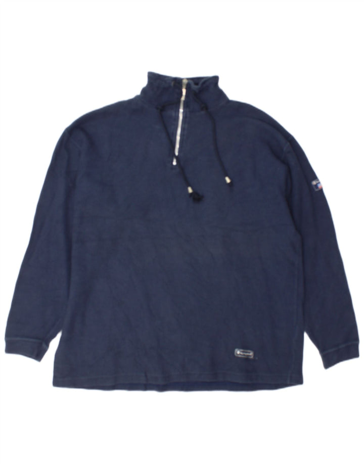 Champion Herren-Sweatshirt mit Reißverschluss am Hals, groß, marineblau, Baumwolle
