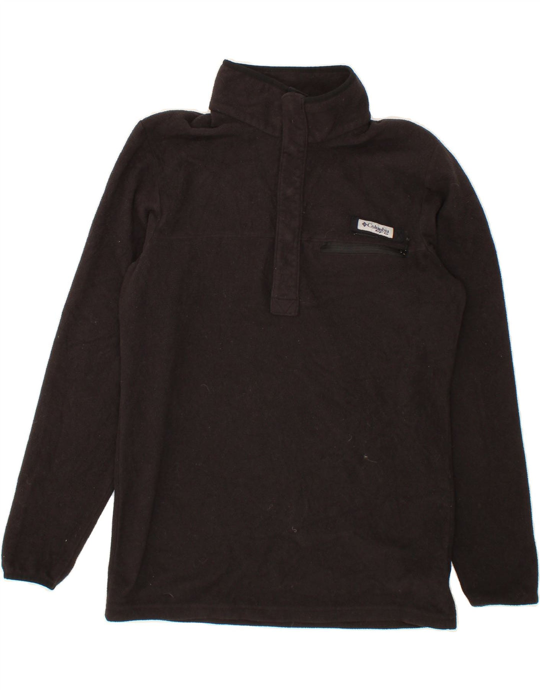 COLUMBIA Mens Zip Neck Fleece Jumper Small Black Polyester Vintage Columbia and Second-Hand Columbia from Messina Hembry 