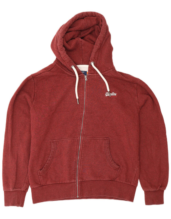Superdry Herren-Kapuzenpullover mit Reißverschluss, 2XL, Burgunderrot, Baumwolle