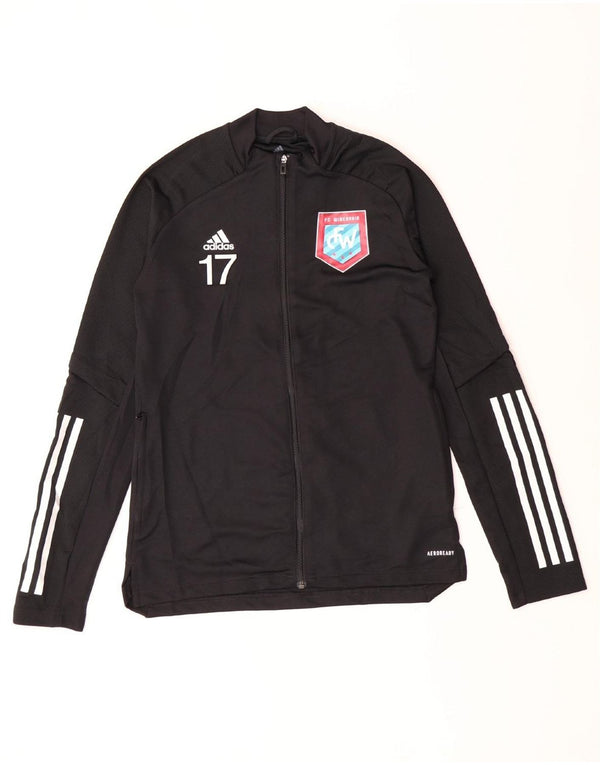ADIDAS Womens Wisconsin Graphic Trainingsanzug Top Jacke UK 8/10 Small Schwarz