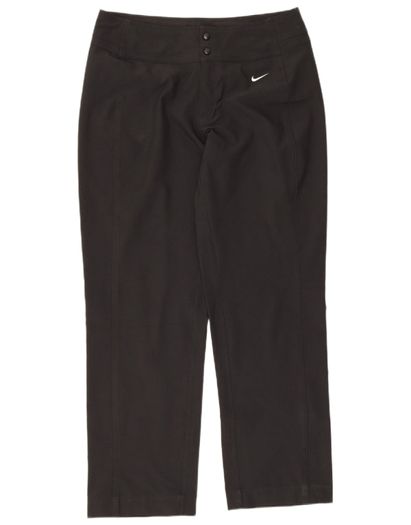 Nike Damen Straight Casual Hose UK 8/10 Small W29 L27 Schwarz Polyester