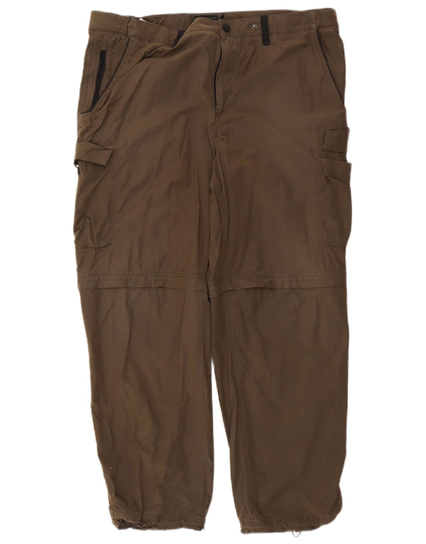 Marks & Spencer Herren Active Regular Fit Cargohose W42 L31 Khaki Baumwolle