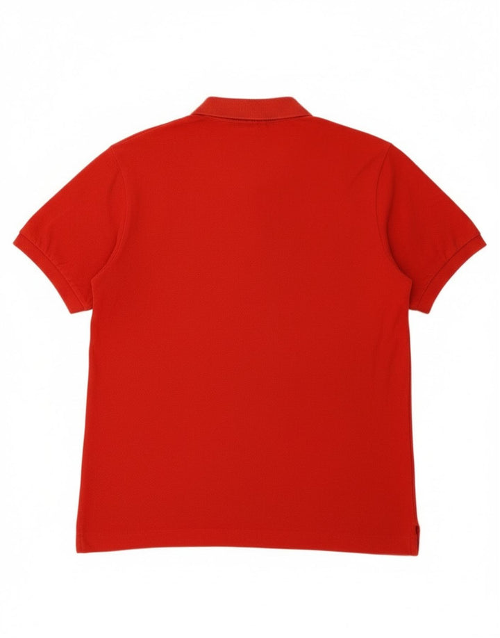 Lacoste Herren-Poloshirt, Größe 4, mittelrote Baumwolle