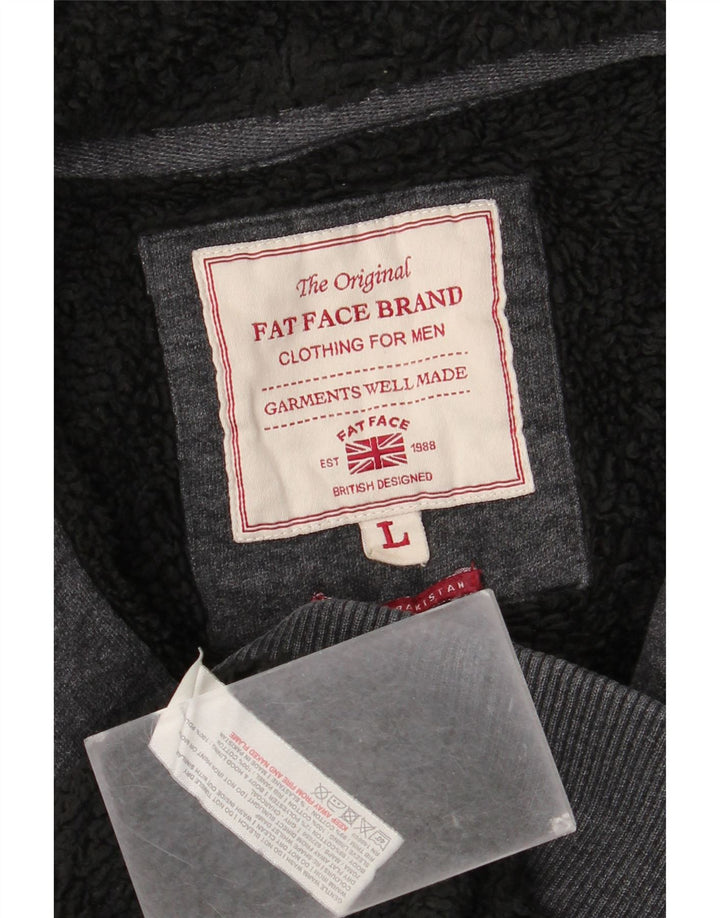 Fat Face Herren-Kapuzenpullover mit Reißverschluss, groß, aus grauer Baumwolle