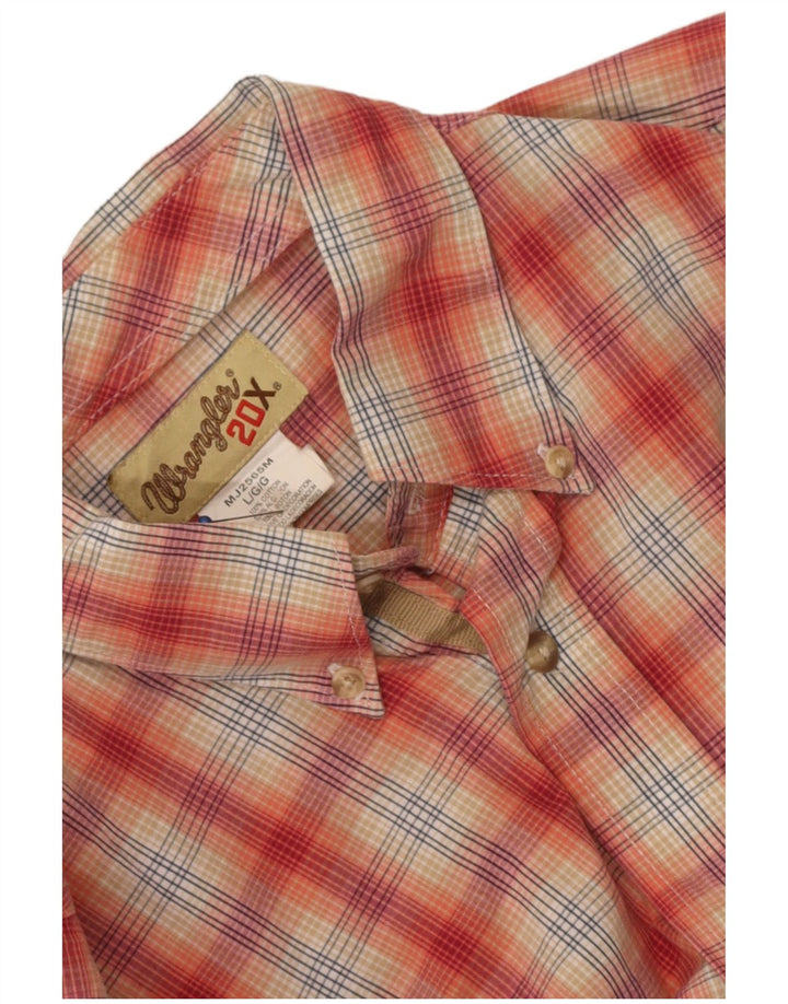 Wrangler Herrenhemd, groß, rot kariert, Baumwolle