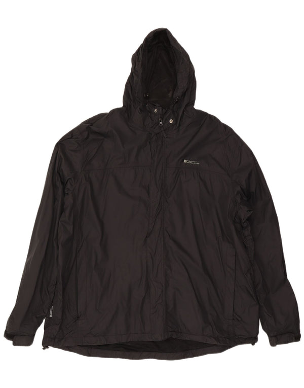 Mountain Warehouse Herren-Regenjacke mit Kapuze, UK 46 3XL, schwarzes Nylon
