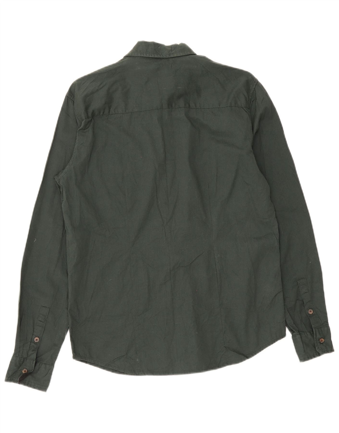 Wrangler Womens Slim Shirt UK 14 mittelgrüne Baumwolle