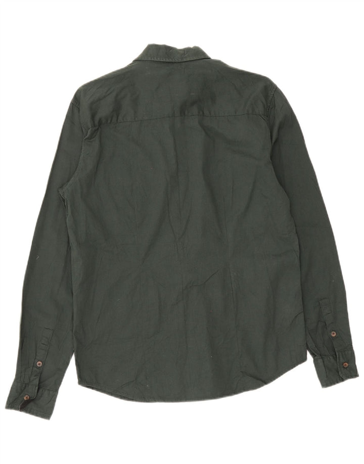 Wrangler Womens Slim Shirt UK 14 mittelgrüne Baumwolle