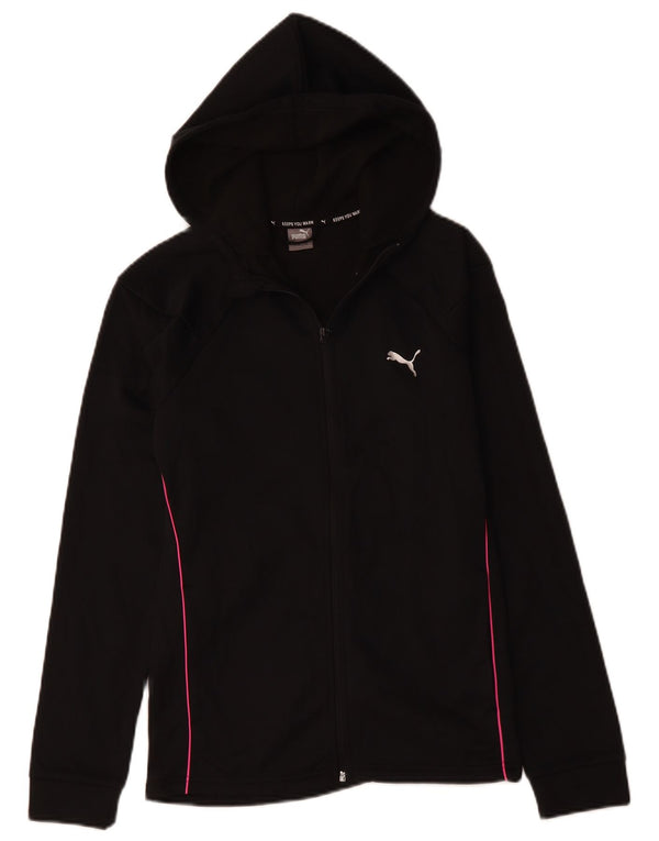 Puma Mädchen-Kapuzenpullover mit Reißverschluss, 15–16 Jahre, schwarzes Polyester