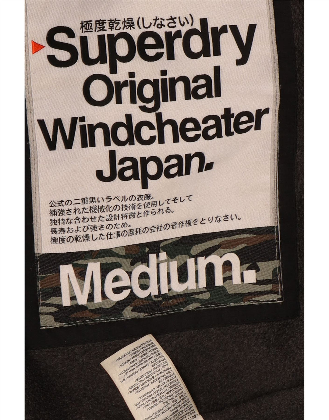 Superdry Damen Windcheater Graphic Windjacke UK 14 Medium Schwarz