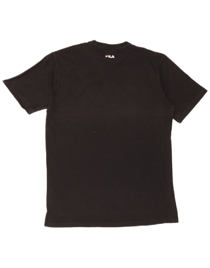 Fila Herren-T-Shirt mit Grafik, Größe S, schwarze Baumwolle