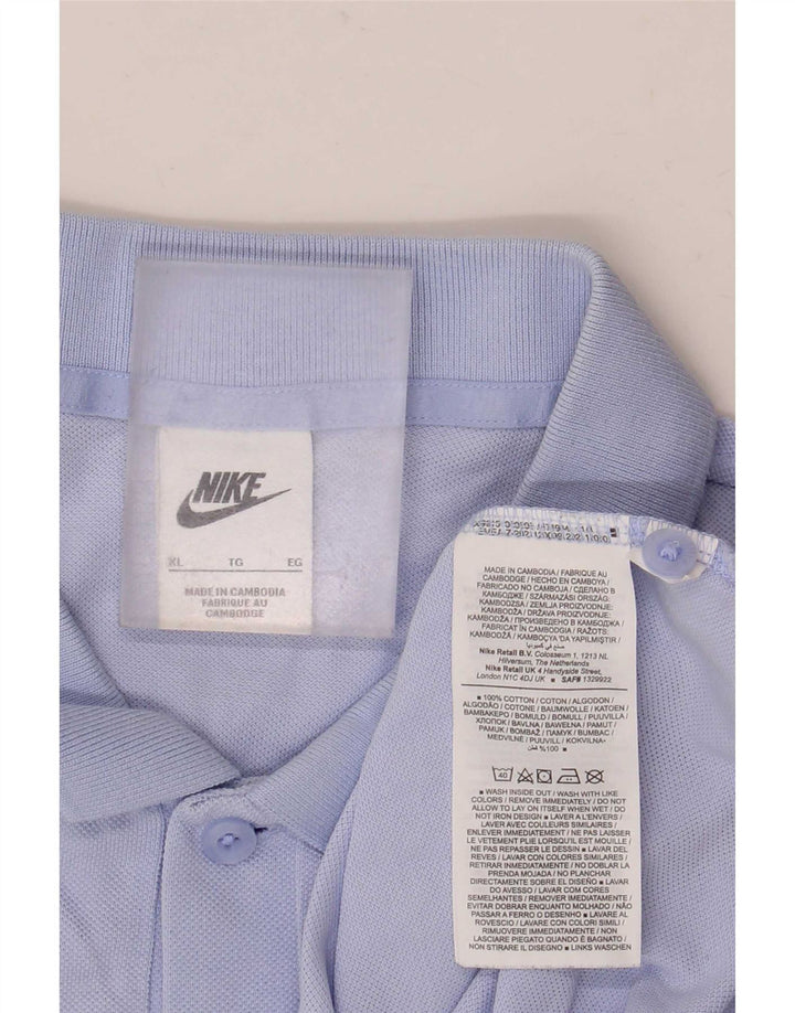 Nike Herren-Poloshirt XL, blaue Baumwolle