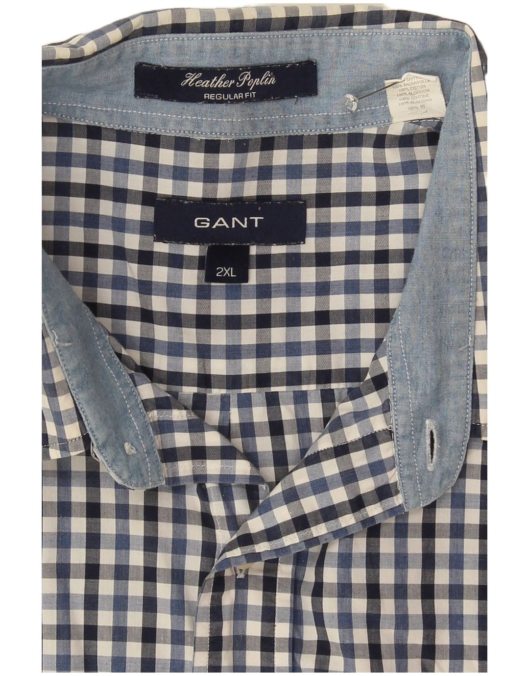 Gant Herren-Hemd, kurzärmelig, normale Passform, 2XL, mehrfarbig, Gingham-Baumwolle